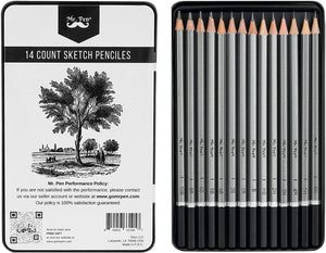 12 lápices de dibujo boceto color blanco y negro
