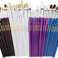 Artlicious – 40 pinceles de pintura, paquete de super, ideal con acrílico, aceite, acuarela, aguamarina - Arteztik