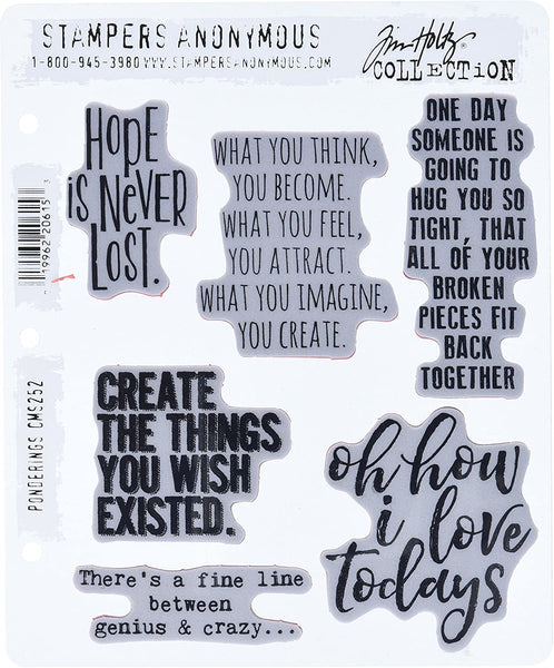 Stampers Anonymous cms252 ponderings Tim Holtz Cling sellos, 7