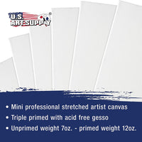 US Art Supply – Mini lienzo estirado cuadrado imprimado de 9.67 oz, surtido de 8 lienzos cuadrados – 1.0 in, 2.0 in, 2.0 in, 2.0 in, 3.0 in, 3.0 in, 3.0 in, 3.7 in, 4.0 in - Arteztik