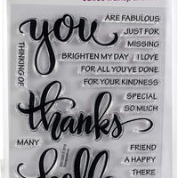 Stampendous Big palabras gracias Juego de sellos transparentes - Arteztik