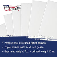 US Art Supply, Lienzo Extendido Libre de Ácidos, Alta Calidad, de 11 x 14 Pulgadas, Paquete de 7, 3/4 Imprimaciones con Gesso (Paquete de 7 Lienzos de Alta Calidad) - Arteztik
