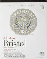 'Strathmore st580 – 62 – 11 in. x 14 en. 2-ply Vellum superficie 500 Series Tape Bound Papel Bristol ( – 15 Hojas - Arteztik
