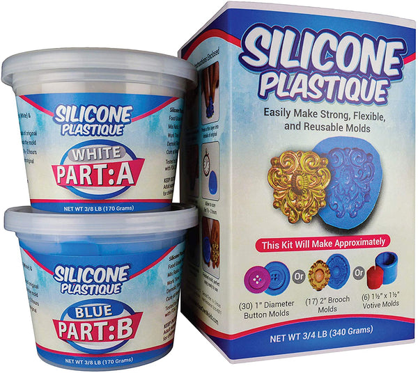 Silicona de plástico – DIY molde de silicona Kit de hacer, Super fácil 1:1 mezcla molde masilla, 3/4 libras, hace fuertes moldes de silicona reutilizables, grado alimenticio, no tóxico - Arteztik