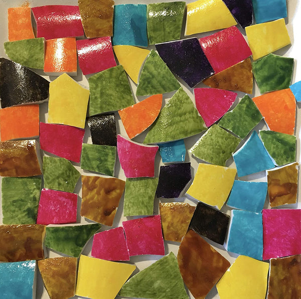 Mosaico Arte y Artesanía Suministros HP Pintado a Mano Reciclado Roto Plato Azulejos Brillante Multicolor Colores Sólidos HP_MA - Arteztik