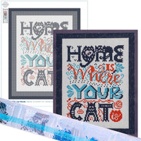 Kit de pintura de diamante para adultos 5D pintura con diamantes DIY, kit de pintura de palabras de gato por número con Gem Art Drill y Dotz 11" x 14" - Arteztik
