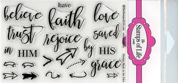 Stamps of Life Stamps4Bible Faith - Sellos cristianos para hacer tarjetas y álbumes de recortes de Stephanie Barnard - Sentiments - Arteztik
