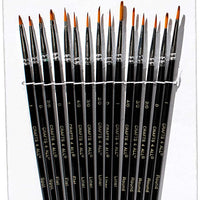 Crafts 4 All - Juego de 12 pinceles para pintura, punta fina, punta redonda, nailon, pinceles acrílicos para acuarela, 10 - Arteztik