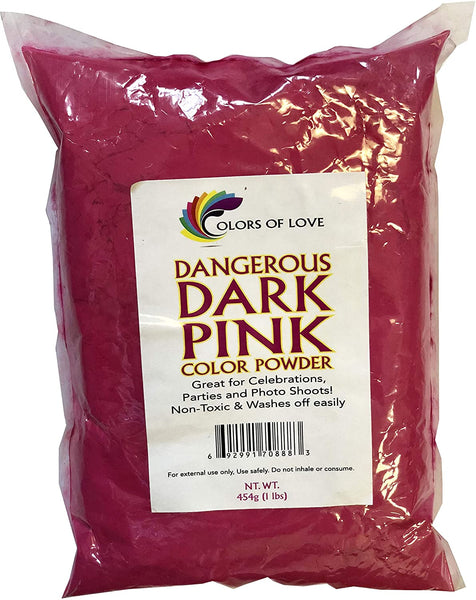 Colors of Love - Polvo de color rosa oscuro, bolsa de 1 libra – ideal para eventos de color, bombas de baño, guerras de color de grupos juveniles, eventos Holi y mucho más. - Arteztik