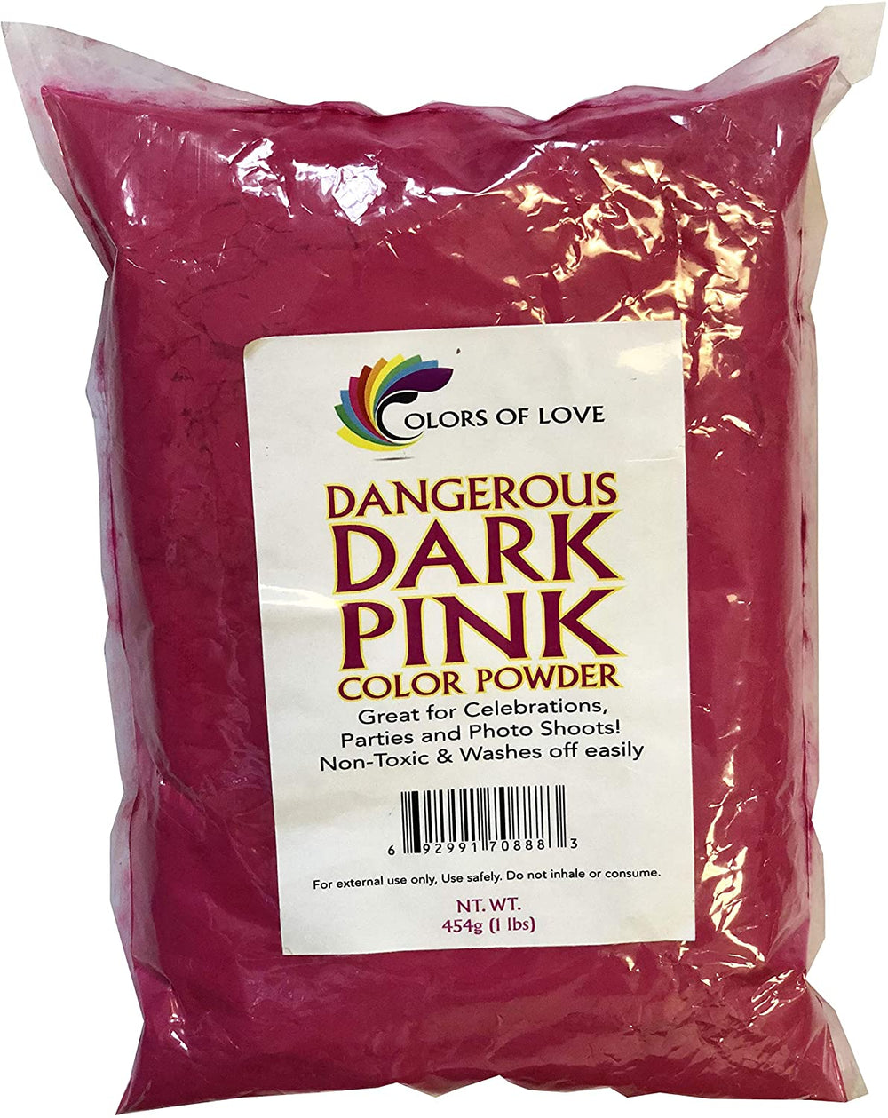 Colors of Love - Polvo de color rosa oscuro, bolsa de 1 libra – ideal para eventos de color, bombas de baño, guerras de color de grupos juveniles, eventos Holi y mucho más. - Arteztik