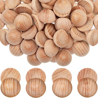 50 bolas de madera sin terminar dividir bolas de madera medias artesanías bolas naturales de madera para manualidades hemisferio para pintar DIY Navidad ornamento DIY proyectos (0.984 in) - Arteztik