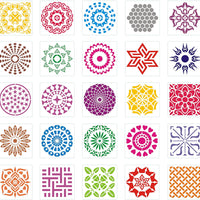 Outivity - 56 plantillas de mandala para pintar sobre madera, rocas, telas, metal, muebles y paredes, flexibles y reutilizables (3,6 x 3,6 pulgadas) - Arteztik