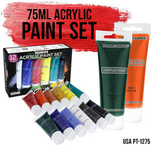 U.S. Art Supply Kit de pintura y pintura para fiesta de arte – 6 caballete, 12 tubos de pintura, 12 paneles de lienzo, 6 juegos de pinceles y 6 delantales - Arteztik