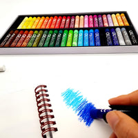 Juego de 48 pasteles de aceite suave de Mungyo Gallery no tóxicos con materiales de dibujo (soporte en pastel, borrador) - Arteztik