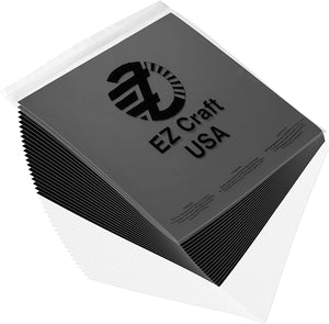 EZ Craft USA - Hojas de vinilo mate con reverso adhesivo permanente, 12.0 x 12.0 in, 40 hojas de color blanco y negro mate, funciona con Cricut y otros cortadores. - Arteztik