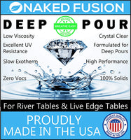 Resina epoxi Deep Pour Crystal Clear Fórmula de 2.0 in de espesor para mesas de río, moldes de resina profunda, madera de borde vivo y fundición de arte profundo, kit de 1 1/2 galones, no tóxico -Zero Voc - Arteztik
