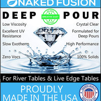 Resina epoxi Deep Pour Crystal Clear Fórmula de 2.0 in de espesor para mesas de río, moldes de resina profunda, madera de borde vivo y fundición de arte profundo, kit de 1 1/2 galones, no tóxico -Zero Voc - Arteztik