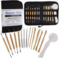 Sculpt Pro Pottery Kit de herramientas – 11 piezas 21 herramientas para esculpir arcilla principiante – Gran regalo - Arteztik
