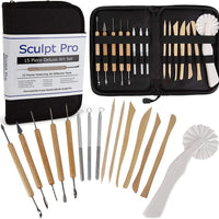 Sculpt Pro Pottery Kit de herramientas – 11 piezas 21 herramientas para esculpir arcilla principiante – Gran regalo - Arteztik