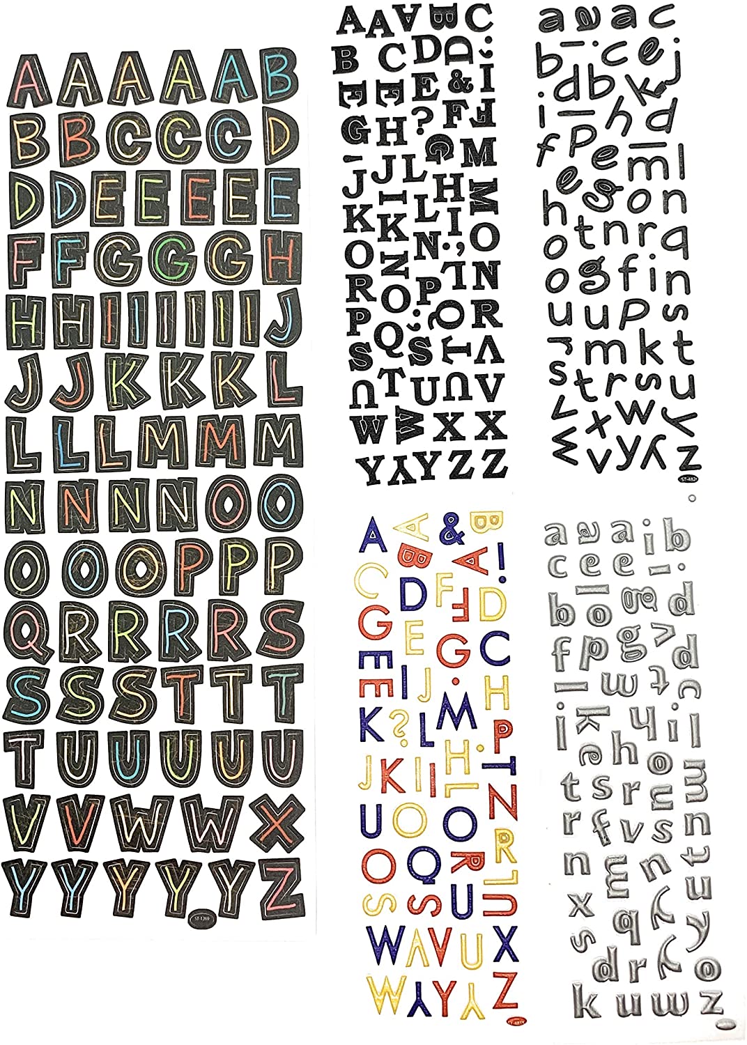 JourneyCraft - Pegatinas para letras del alfabeto, paquete variado, co