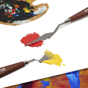 Juego de 5 paletas de formas especiales para pintar cuchillos, herramientas de pintura, pintura al óleo, mezcla de dibujo, paleta, rascador, espátula de pintura. - Arteztik