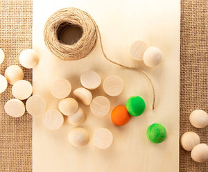 Bolas de madera divididas – Paquete de 100 bolas de media madera sin terminar, mini hemisferio, medias bolas para proyectos de bricolaje, artes infantiles y suministros de manualidades, 1 pulgada de diámetro - Arteztik