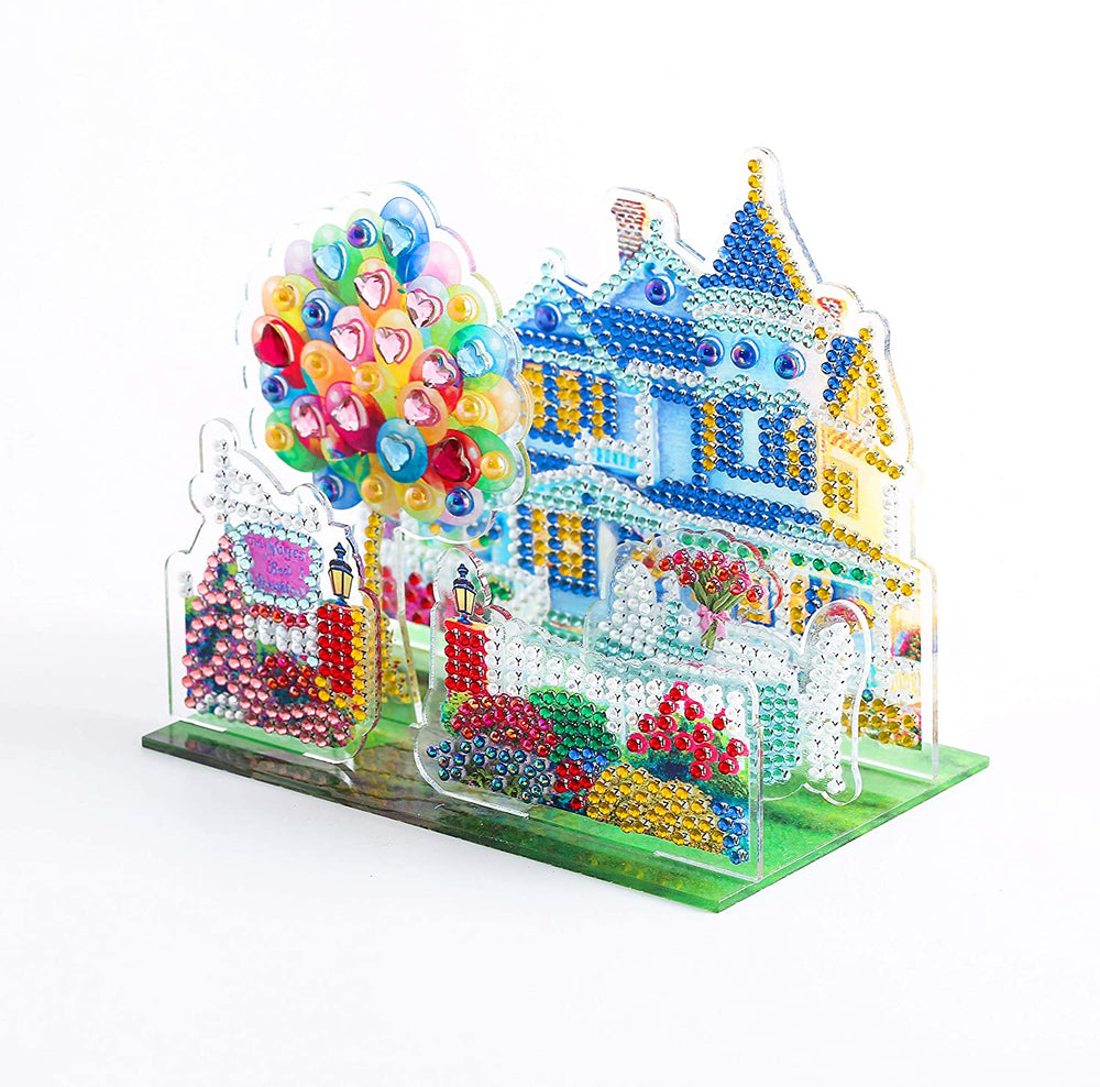 CooCu - Kit de pintura de diamante 3D para niños, pintura de perforación completa, decoración para decoración del hogar, regalos, rompecabezas en miniatura para casa de muñecas como regalo (colorido jardín de globos) - Arteztik