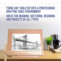 US Art tabla de madera ajustable para dibujo artístico y esbozos. - Arteztik