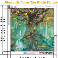 Kits de pintura de diamante 5D para adultos, taladro completo redondo - bordado de diamantes de imitación de cristal de punto de cruz, mosaico para hacer arte de diamante, árboles de colores decoración del hogar 15.7 "x 15.7" - Arteztik