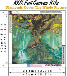 Kits de pintura de diamante 5D para adultos, taladro completo redondo - bordado de diamantes de imitación de cristal de punto de cruz, mosaico para hacer arte de diamante, árboles de colores decoración del hogar 15.7 "x 15.7" - Arteztik
