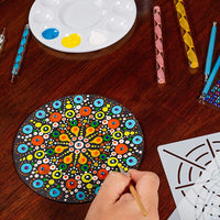 Krafty Bobafty Mandala Dotting Tools Set - 28 piezas de rocas de pintura, juego de arte de calidad Stylus Craft, diseños de pintura en plantillas redondas (incluidas), así como pintura y lienzos de cualquier forma o tamaño. - Arteztik