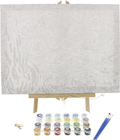Pixel Splash - Pintura por Numbers for Adults | Lienzo enmarcado y caballete de madera | Juego completo de pintura al óleo de varios colores y accesorios de brochas | Réplica de Soul Dancer 30 x 40 cm (La Noche Estrellada) - Arteztik
