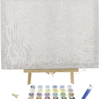Pixel Splash - Pintura por Numbers for Adults | Lienzo enmarcado y caballete de madera | Juego completo de pintura al óleo de varios colores y accesorios de brochas | Réplica de Soul Dancer 30 x 40 cm (La Noche Estrellada) - Arteztik