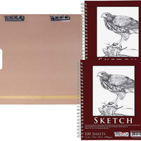 US Art Supply - Tablero de dibujo de artista (18.0 x 18.0 in, incluye 11.3 x 14.0 in, encuadernado en espiral lateral, 60 libras, 2 almohadillas), 100 hojas en cada bloc de papel - Arteztik
