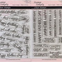 Sello simplemente sellos transparentes todos los ocasión sentimientos de cumpleaños, jubilación, día festivo y mucho más (Pack de 2) 25 piezas - Arteztik