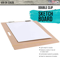US Art Supply 23" x 26" Artist Sketch Tote Board Bundled with 9" x 12" Premium Heavy-Weight Watercolor Painting Paper Pad, 60 Pound (300gsm), Pad of 12-Sheets (Pack of 2 Pads) - Arteztik
