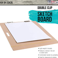 US Art Supply 23" x 26" Artist Sketch Tote Board Bundled with 9" x 12" Premium Heavy-Weight Watercolor Painting Paper Pad, 60 Pound (300gsm), Pad of 12-Sheets (Pack of 2 Pads) - Arteztik