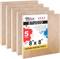 U.S. Art Supply - Tableros de madera de abedul de 10.0 in x 10.0 in de profundidad (4 unidades) - Lienzo de pared de madera para artista, pintura de medios mixtos, acrílico, aceite, acuarela, encáustico - Arteztik
