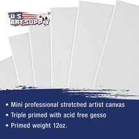 US Art Supply - Lienzo de tela de 3.0 x 3.0 in, diseño de pintura de pintura (1 paquete de 12 minilienzos) - Arteztik