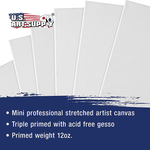 US Art Supply - Mini lienzo profesional de 3.0 x 3.0 in (1-pack de 12 mini lienzos) - Arteztik