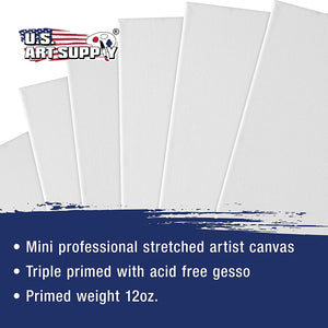 US Art Supply - Mini lienzo de 3.9 x 3.9 in (1 paquete de 12 minilienzos) - Arteztik