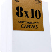 Milo Lienzo de artista estirado, 7.9 x 9.8 in, paquete de 10 unidades - Arteztik
