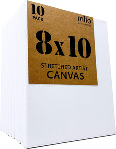 Milo Lienzo de artista estirado, 7.9 x 9.8 in, paquete de 10 unidades - Arteztik