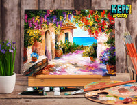 Keff Creations Juego de pintura al óleo | Set de pintura incluye muchos suministros de arte – caballete de mesa, lienzo estirado, pinceles de pintura, paleta de pintura, gran kit de aceite para principiantes o profesionales
