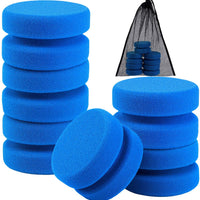 Aodaer - Esponja aplicadora de pintura, 6 unidades, esponja azul para detalles de pintura, se utiliza para manualidades artísticas o cera de coche con bolsa de almacenamiento colgante de malla, azul redondo de 3.1 pulgadas - Arteztik