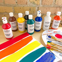 Milo - Juego de pinturas acrílicas de 8 colores, botellas de 8 onzas, juego de pintura acrílica fluida para estudiantes, fabricado en los Estados Unidos - Arteztik
