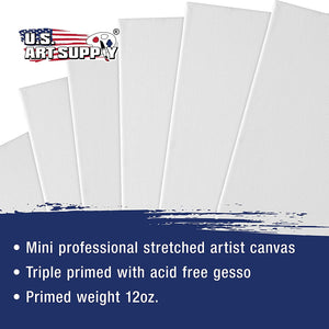 US Art Supply - Lienzo de 3.0 x 4.0 in (paquete de 12 mini lienzos) - Arteztik