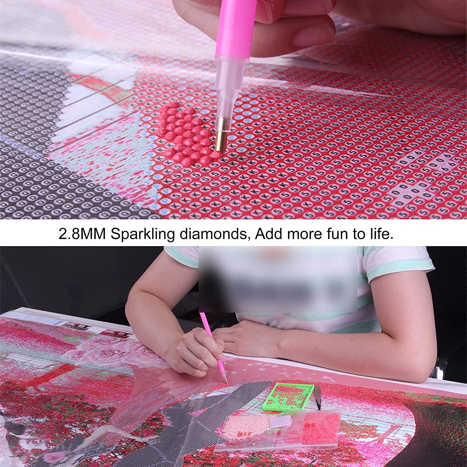 Kits de pintura de diamantes para adultos, 5D Diamond Paint by Number Kit  de pintura por números, pintura de diamantes de taladro completo DIY puntos