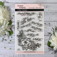 Stamp Simply Clear Sellos primavera Pansies Floral Cluster 4 x 6 pulgadas hoja – 11 piezas - Arteztik