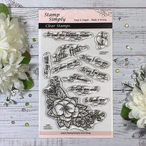 Stamp Simply Clear Sellos primavera Pansies Floral Cluster 4 x 6 pulgadas hoja – 11 piezas - Arteztik
